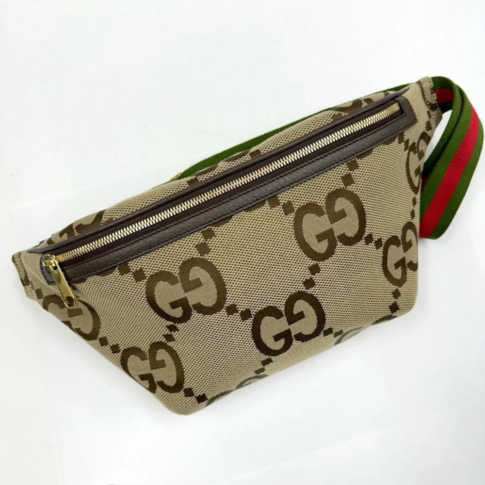Gucci Jumbo GG Belt Bag Beige Canvas